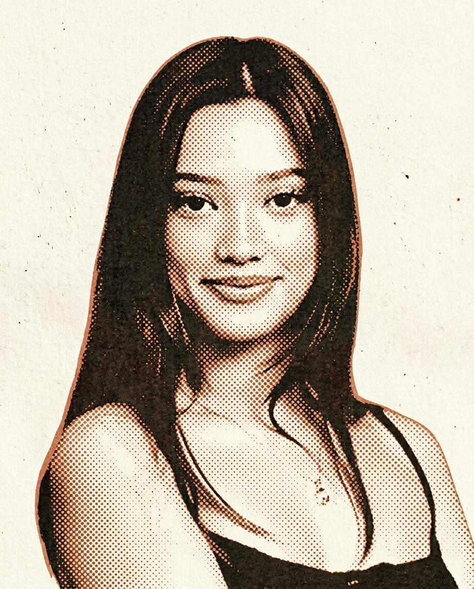 Risograph portrait of Angelina Dinh, co-founder at Tribela leading research and community